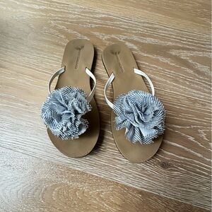 Tommy Hilfiger Tan Sandals with Stripped Floral Sandal  7